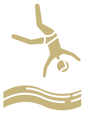 illustration of person jumping into water