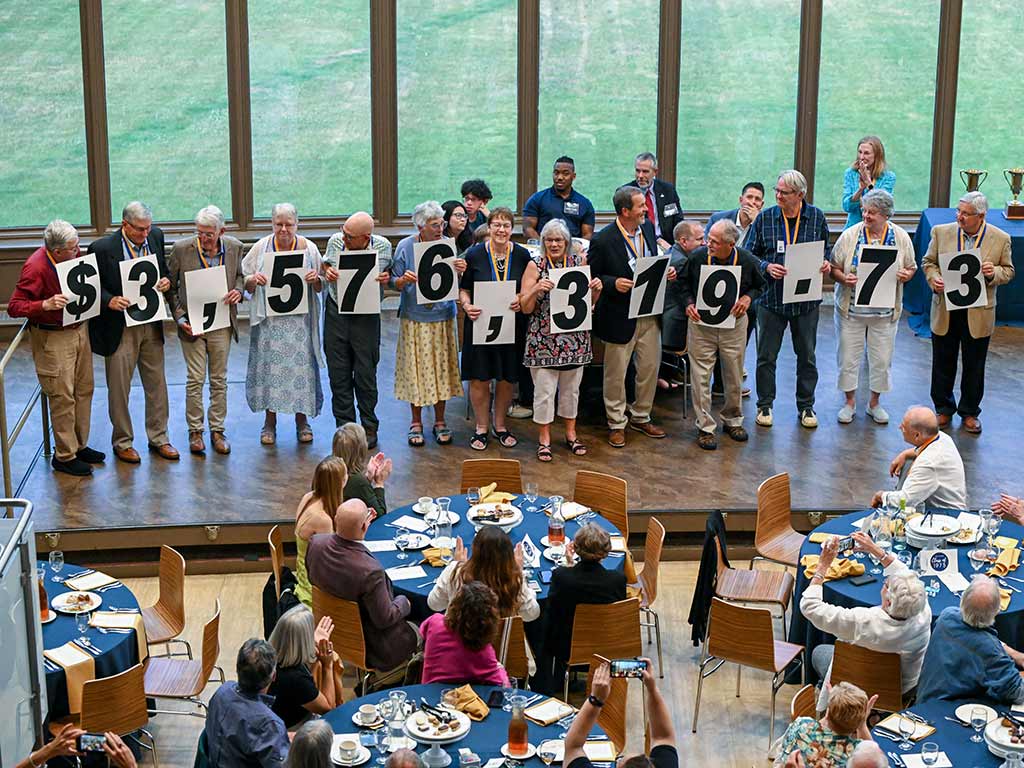 photo of 50th reunion gift presentation